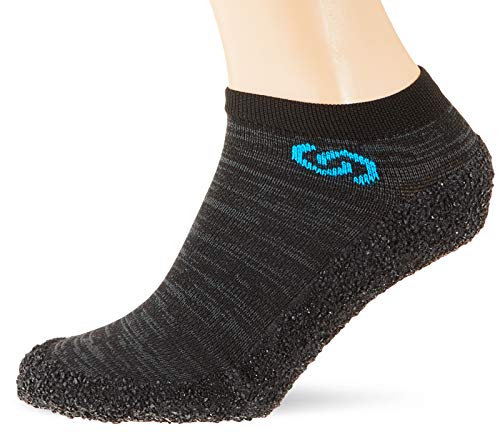 SKINNERS Minimalistische Barfuß-Sockenschue| ultraportable Superleichte Fußbekleidung, Metal Grey (Blue Logo), XXL von Skinners