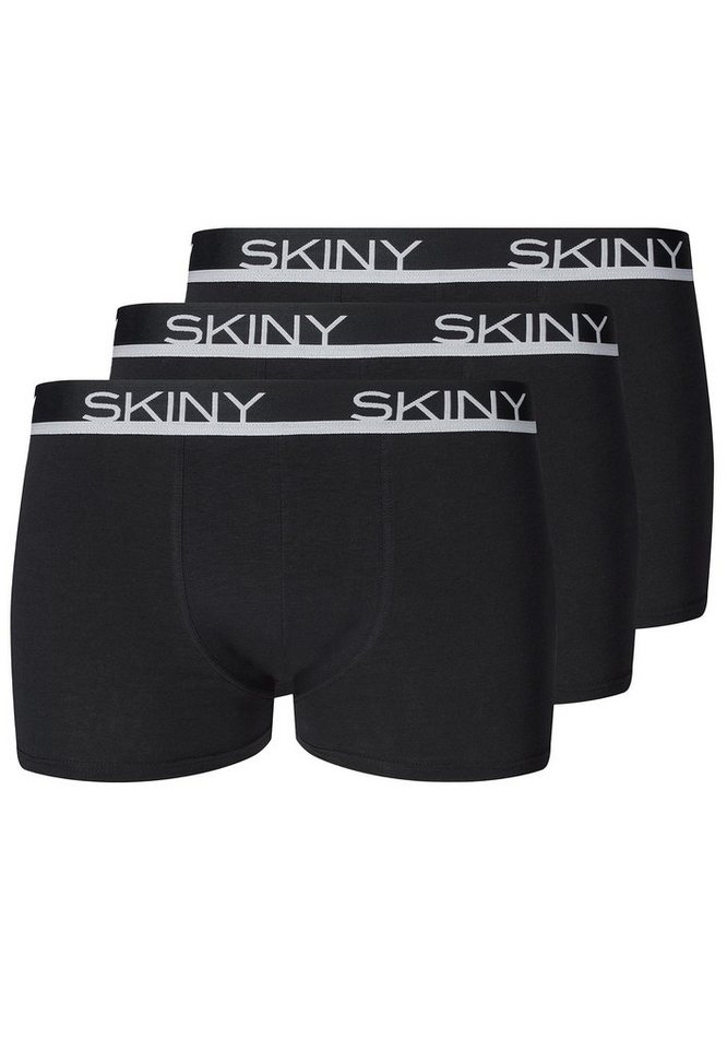 Skiny Retro Boxer »3er Pack Cotton« (Spar-Set, 3-St) Retro Short / Pant - Baumwolle - Ohne Eingriff - Körpernaher Schnitt, Logo auf weichem Bundgummi, Baumwolle mit Stretch für die ideale Passform von Skiny
