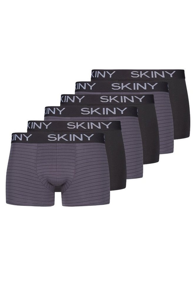 Skiny Retro Boxer »6er Pack Cotton« (Spar-Set, 6-St) Retro Short / Pant - Baumwolle - Ohne Eingriff - Körpernaher Passform, Weicher Bundgummi mit Logo, Baumwolle mit Stretchanteil von Skiny