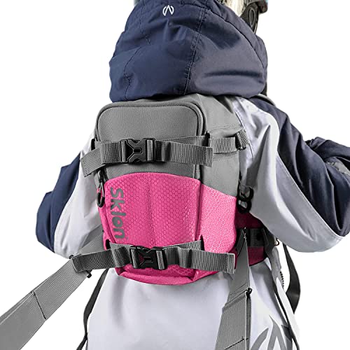 Sklon Kinderrucksack mit Sicherheitsleine für das Ski- und Snowboardtraining – Bringen Sie Ihrem Kind die Grundlagen des Skifahrens und Snowboardens bei (Rosa) von Sklon