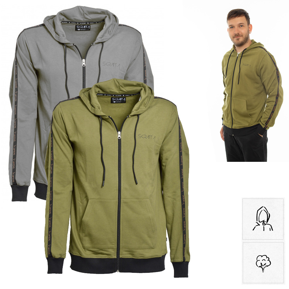 SKRATTA - THOR Zip Jacke Hoody Bio Baumwolle Stretch von Skratta