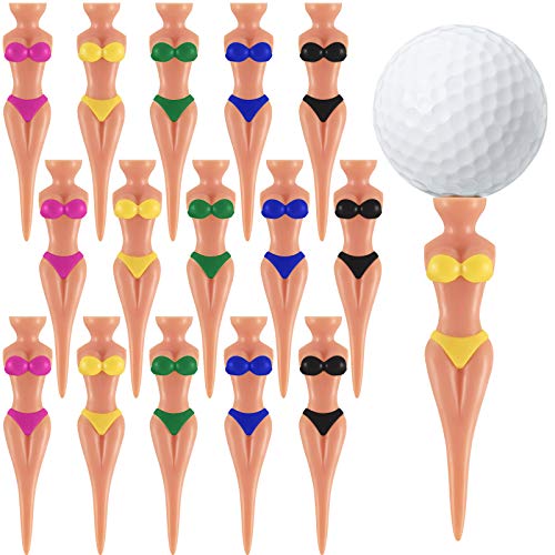 Skylety 15 Stück Lustige Golf Tees Dame Bikini Mädchen Golf Tees, 76 mm (3 Zoll) Kunststoff Pin-up Golf Tees, Haus Frauen Golf Tees für Golftraining, Golf Zubehör von Skylety