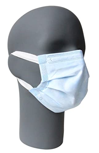 Skylotec 50 Stück | Mund-Nasen-Schutzmasken mit elastischen Ohrbändern für längeres Tragen (z. B. für medizinisches Personal, etc.) | EN 14683:2019+AC:2019 | Made in Germany von Skylotec