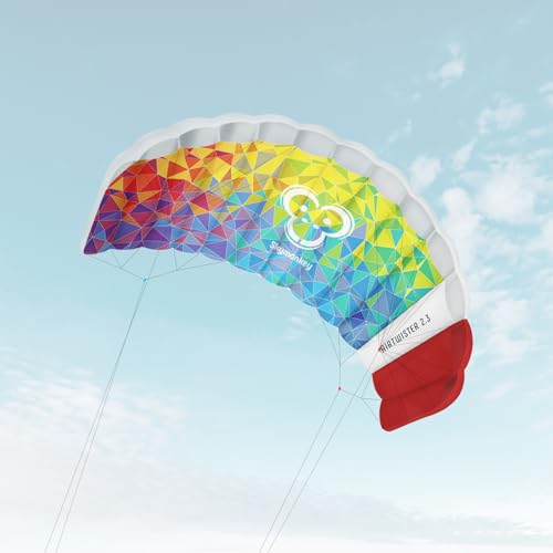 Skymonkey Airtwister 2.3 Lenkmatte inkl. Packsack & Flugschlaufen - Lenkdrachen bereits fertig angeleint, ready 2 fly, Kite mit stabilen Polyester Ripstop Material, Flugdrachen für Einsteiger geeignet von Skymonkey