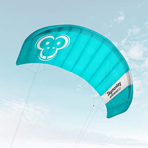 Skymonkey Windtrainer 3.3 Trainer-Kite/Lenkmatte 4-Leiner (inkl. Trainerbar) Ready 2 Fly- 330 cm [Petrol] von Skymonkey