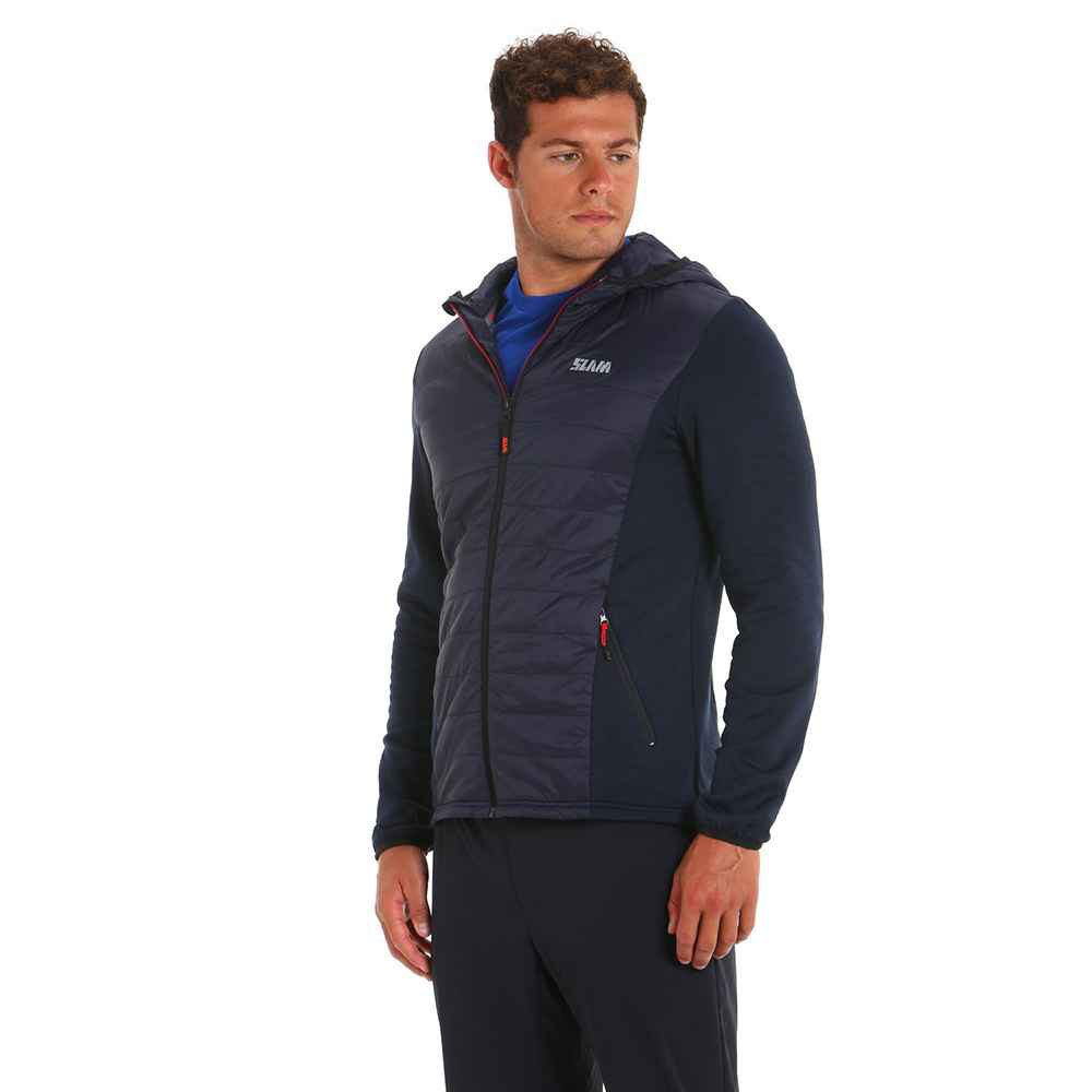 Slam Active Hood Hybrid Full Zip Fleece Blau M Mann von Slam