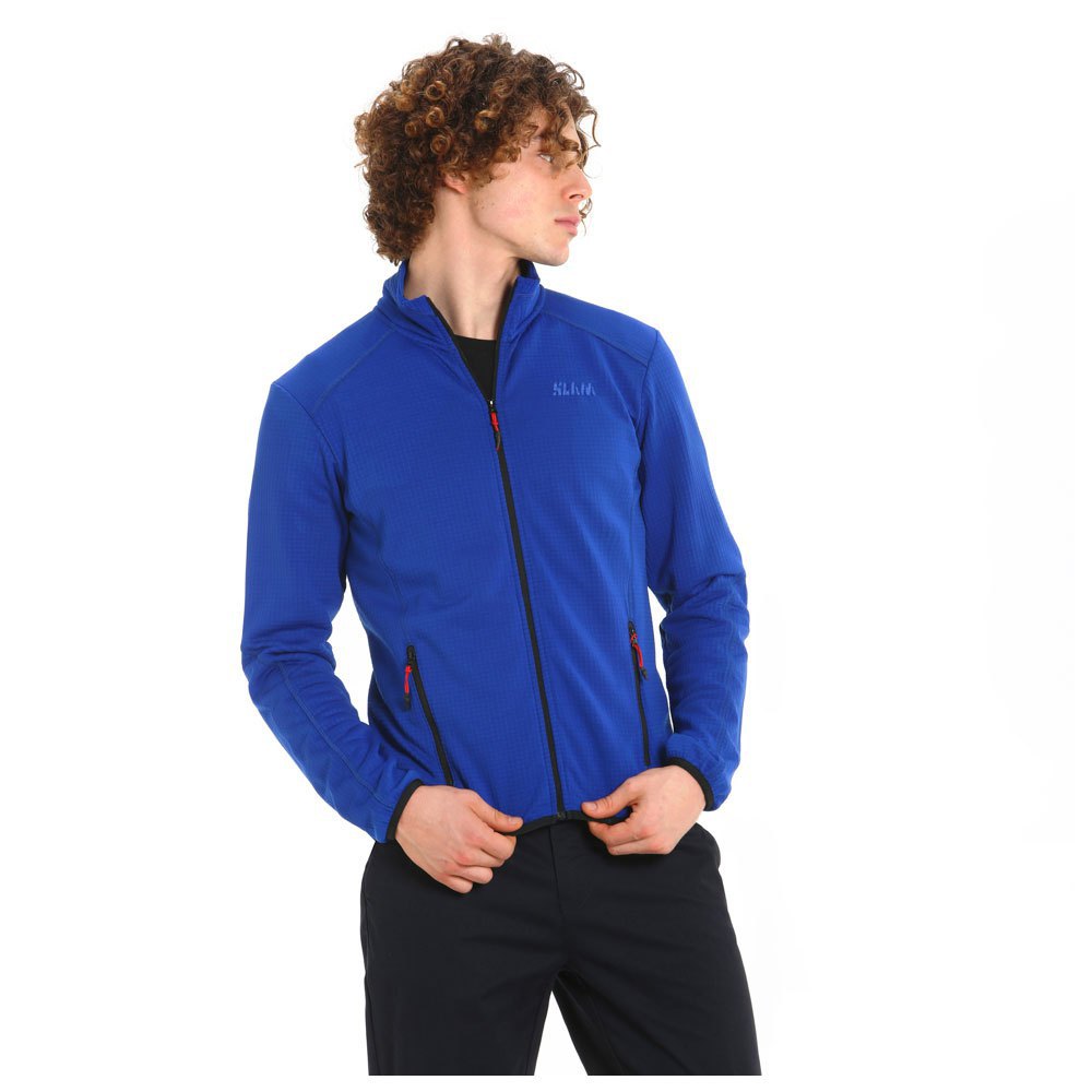 Slam Active Mid Wgt Grid Full Zip Fleece Blau M Mann von Slam