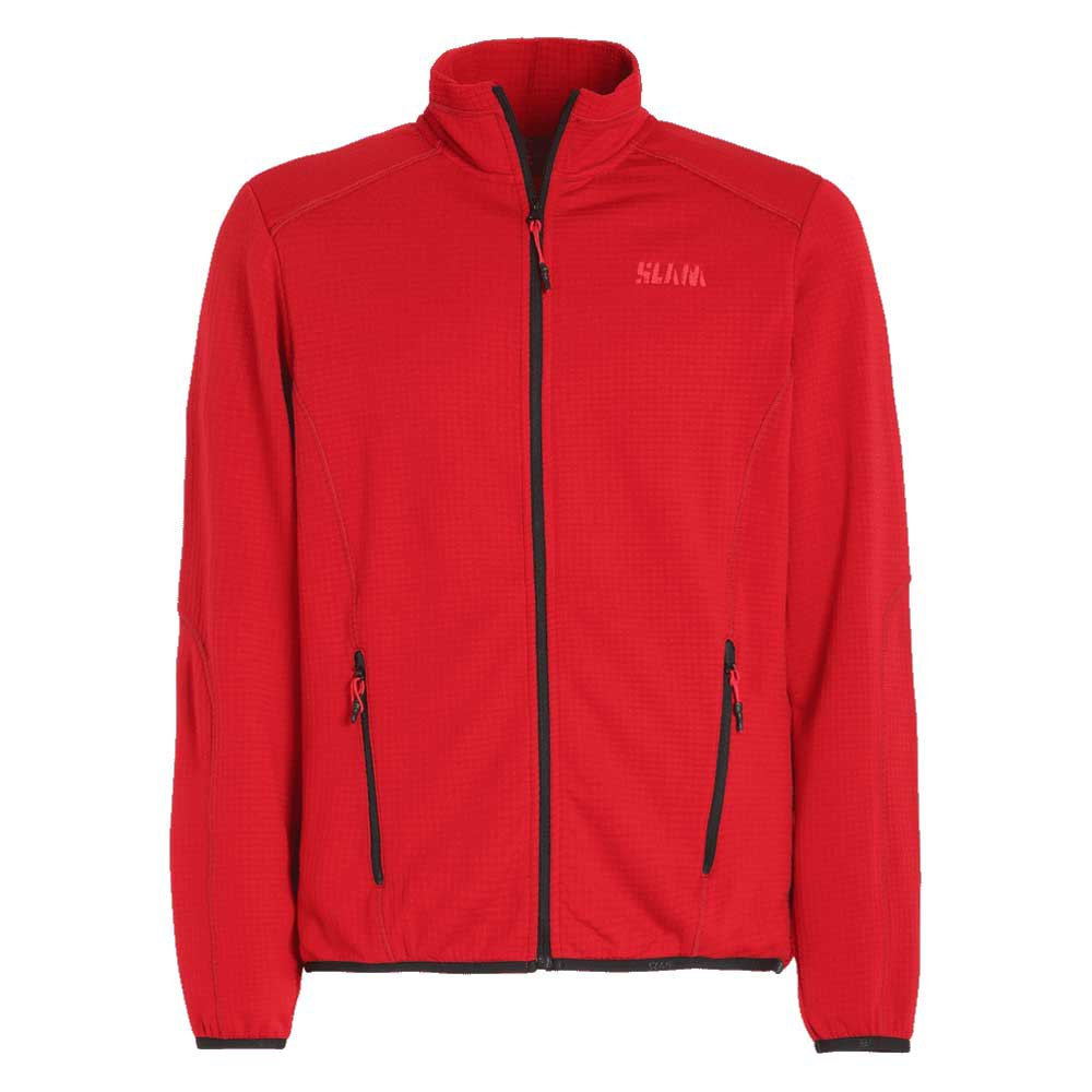 Slam Active Mid Wgt Grid Full Zip Fleece Rot L Mann von Slam