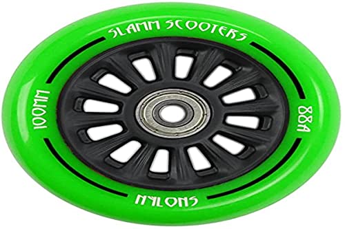 Slamm Scooters 100 mm Nylon Core Räder, Unisex Erwachsene, Unisex-Erwachsene, SL509_Green_100 mm, grün, 100 mm von Slamm Scooters