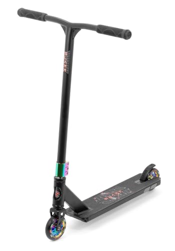 Slamm Classic Neochrome | Complete Stunt Scooter 110 Aluminium Wheels | 11.4 cm Alloy Deck W. Extruded Neck Connector and Cut Out | Beginner Intermediate Friendly Trick Scooter Unique Futuristic von Slamm