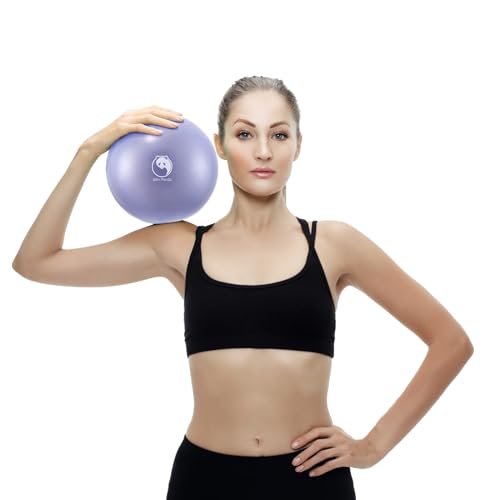 Slim Panda Gymnastikball Klein, 23 cm Pilates Ball mit Aufblasbarem Strohhalm, Soft Yoga Ball Exercise Aufblasbarer Ball für Senioren Therapie, Hause, Fitness, Balance Training,Helles Lila von Slim Panda