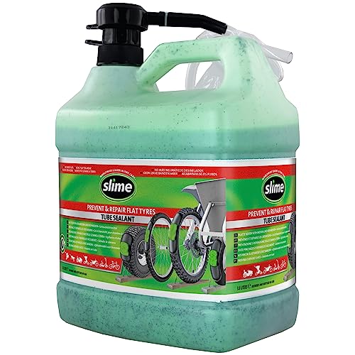 Slime 10153SL Rad Schlauchreparatur-Dichtmittel mit Pumpe, Verhindern und Reparieren, Geeignet für alle Fahrräder, Ungiftig, Umweltfreundlich, 3,78-ml-Flasche (1 Gallone) von Slime