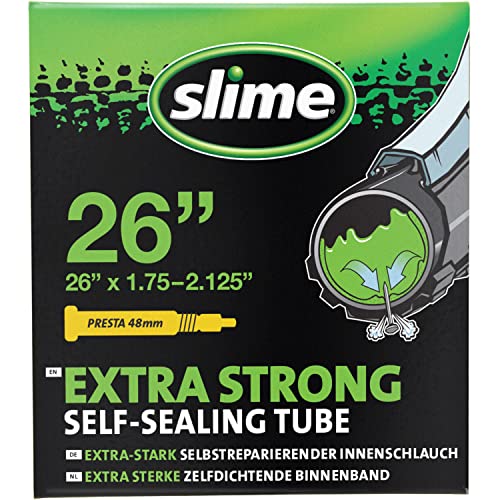 Slime 30060 Rad-Reifenschlauch mit Slime-Dichtmittel für Einstiche, Selbstdichtend, Verhindern und Reparieren, Presta Ventil, 47/57–559 mm (26" x 1,75–2,125") von Slime