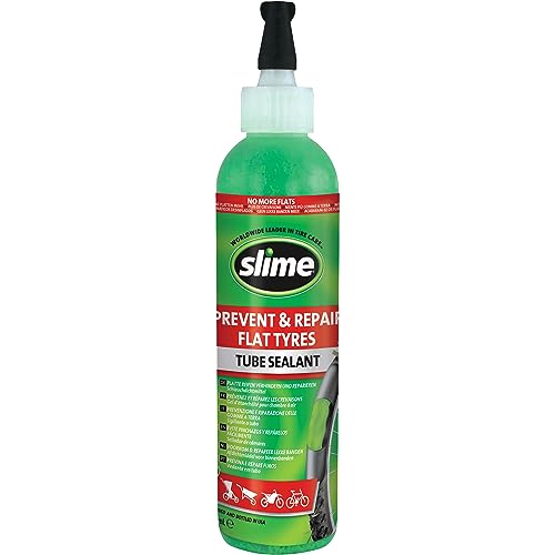 Slime 10015 Rad Schlauchreparatur-Dichtmittel, Verhindern und Reparieren, Geeignet für alle Fahrräder, mit Aufhänger, Ungiftig, Umweltfreundlich, 237-ml-Flasche (8 oz) von Slime