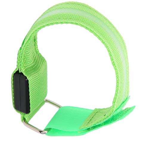 LED-Armband, Licht, reflektierendes Band, Armbänder, verstellbar, blinkend, Sicherheits-Knöchelarmband für Joggen, Radfahren, Laufen, Sport im Freien (Green) von Sluffs