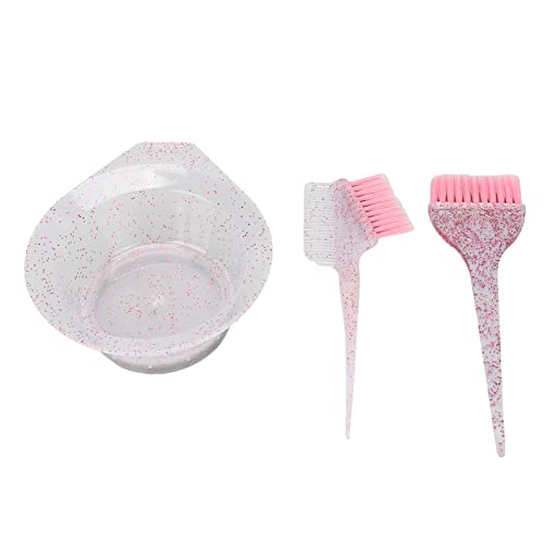 Sluffs Haarfärbe-Set, 3-teiliges Haarfärbepinsel, Friseur-Tönkamm, Haarfriseur-Färbepinsel Für Den Heimsalon, Haartönungsfärbe-Applikator(Rosa) von Sluffs