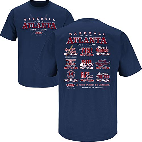 Smack Apparel Atlanta Baseball-Fans. Baseball in Atlanta T-Shirt, Marineblau, Größe S - 5X, Unisex-Erwachsene, Marineblau, X-Large von Smack Apparel