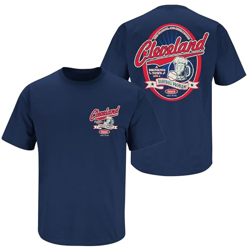 Smack Apparel Cleveland Indians Fans. Trinken Town. Cleveland Trinken Town mit Ein Baseball Problem. Marineblau T-Shirt (S-5 X), Unisex-Erwachsene Herren Damen, navy, Large von Smack Apparel
