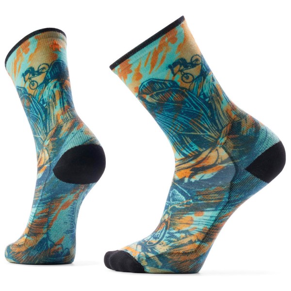 Smartwool - Bike Zero Cushion Rugged Ride Print Crew - Radsocken Gr 42-45 bunt von SmartWool