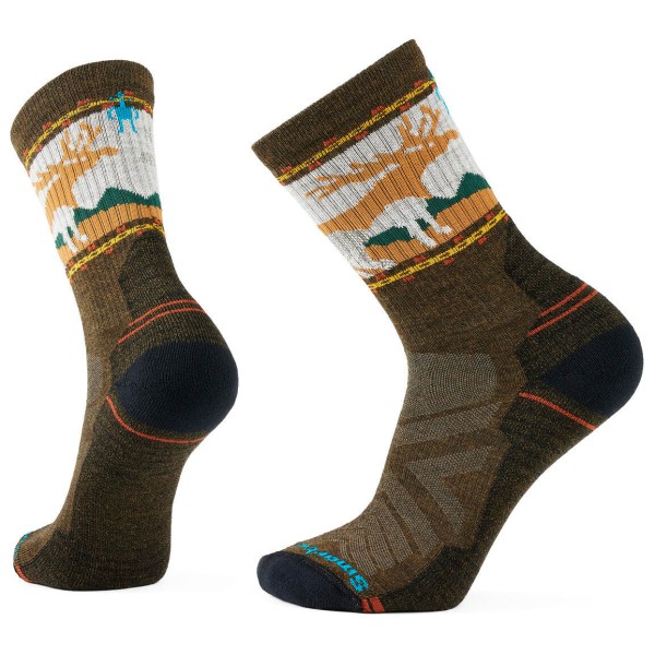 Smartwool - Hike Light Cushion Mountain Moose Crew Socks - Wandersocken Gr XL braun von SmartWool