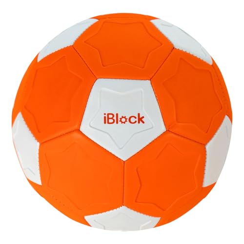 Smartwo Kinder Fußball,Softe Spielball für Kleinkinder, Kurve-Ball für Tricks, Fussball Geschenk für Jungen Mädchen, Ballspiele für Drinnen und Draußen, Softball Größe 4, Orange, mit Pumpe von Smartwo