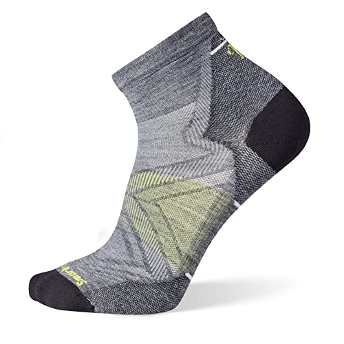 Smartwool Unisex-Adult Run Zero Cushion Ankle Socks, MEDIUM Gray, L von Smartwool