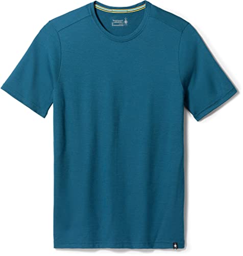 Smartwool Men's Short Sleeve Tee Slim Fit Herren-Kurzarm-T-Shirt mit schmaler Passform, Twilight Blue, XL von Smartwool