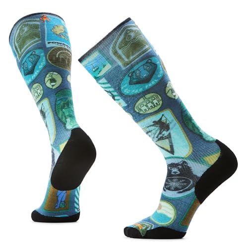 Smartwool Unisex Ski Targeted Cushion Explorer Print Otc Socken, Deep Navy, L von Smartwool