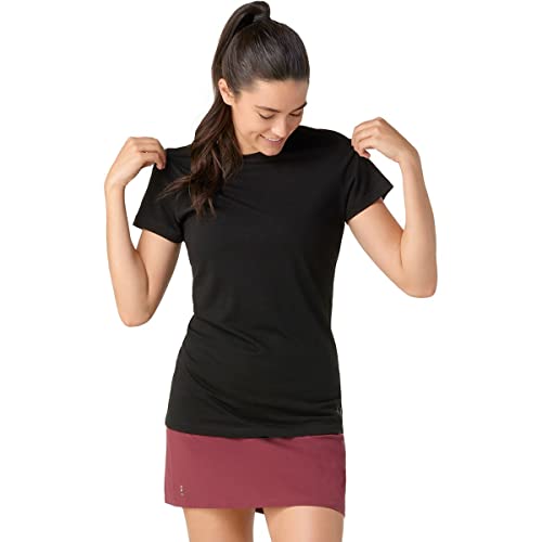 Smartwool Women's Merino Short Sleeve Tee Damen Kurzarm-T-Shirt, Black, XL von Smartwool