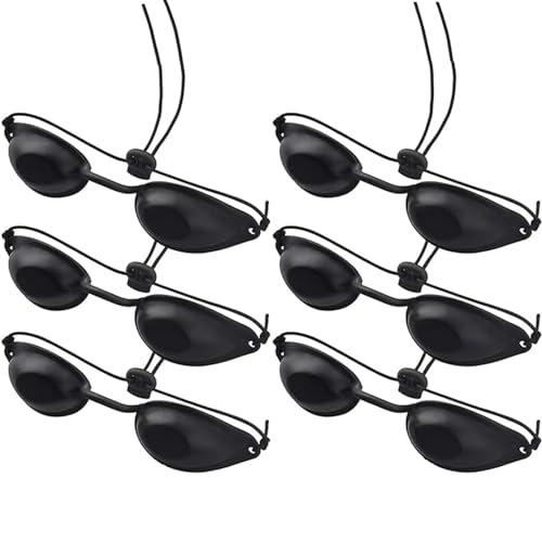 Smavles UV Schutzbrille 6Pcs Augen Schutzbrille Solarium Schutzbrille Schwarz Schutzbrille Augenklappe für Beauty Sonnenbrille IPL Behandlung LED Lichttherapie von Smavles