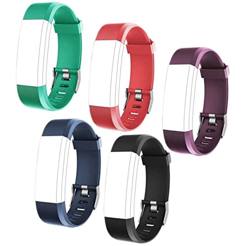 5pcs/Set Ersatzwächter, einstellbare ID115plus HR Smartband -Träger für Fitness Smart Watch (schwarz, rot, blau, grün, lila) von Snner