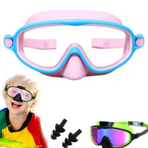 Crosmicopic Swim Goggles, Hd Children's Large Frame Waterproof And Anti-Fog Swimming Goggles, That Clip In The Back Kids, Schwimmbrille Kinder 3-6 Jahre, Anti-Beschlag, Kein Auslaufen (STYLE-4) von Snrtevu