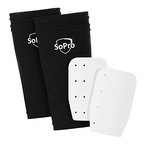 SoPro Mini Schienbeinschoner für Fußball - inklusive Socken - 120 x 80 x 5 mm - Für Kinder & Erwachsene - leicht, klein, rutschfest & geruchsneutral - Made in Germany von SoPro