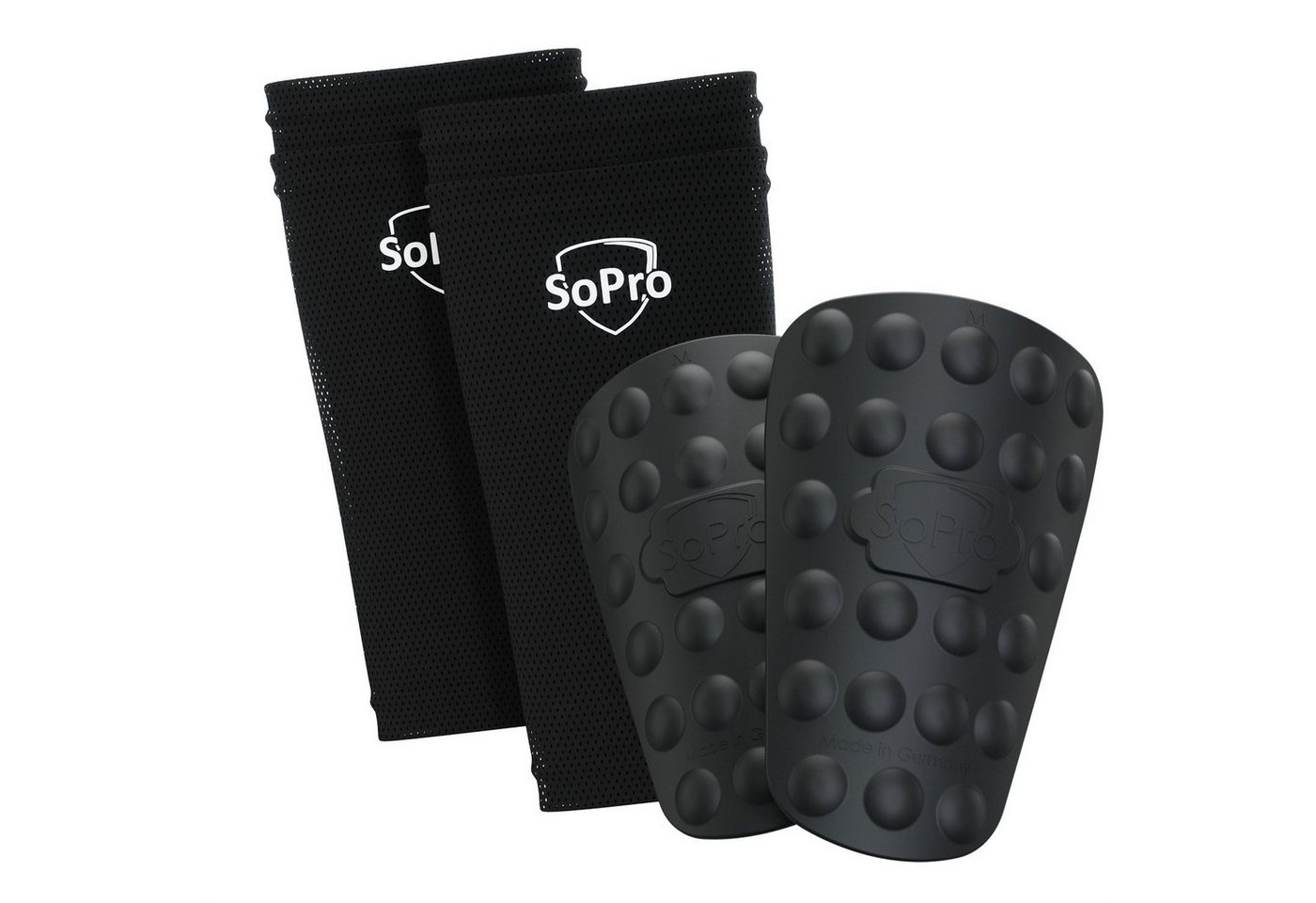 SoPro Schienbeinschutz Schienbeinschoner Fußball für Kinder & Erwachsene + Socken von SoPro