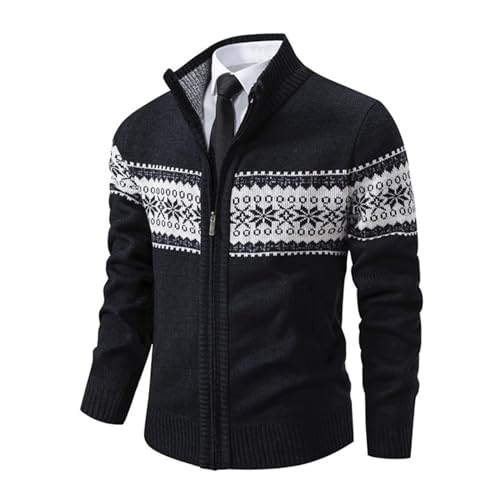 Fleece Troyer Herren, Norweger Pullover Herren Warm, Winterpullover Strickpullover Herbst/Winter Arbeitspullover Herrenpullover Norweger Pullover Weihnachtspullover Pullover & Strickjacken von Sobzia