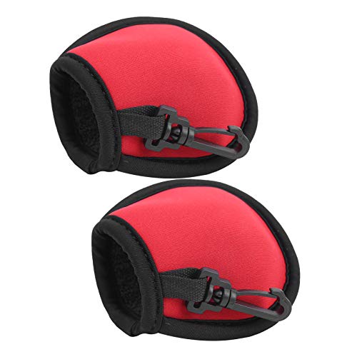 2 Stück Balltasche, Tragbarer Neopren-Halter, Golfer-Hilfswerkzeug mit Haken für Golfer (Rot) von Socobeta