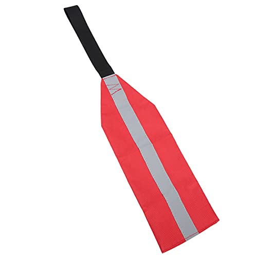 Socobeta Rote Kajak-Sicherheitsflagge, Helle Farbe, Hochwertige Oxford-Stoff-Sicherheitsausrüstung für Kajaks, Kanus, Reisen (Reflektierende Streifen) von Socobeta