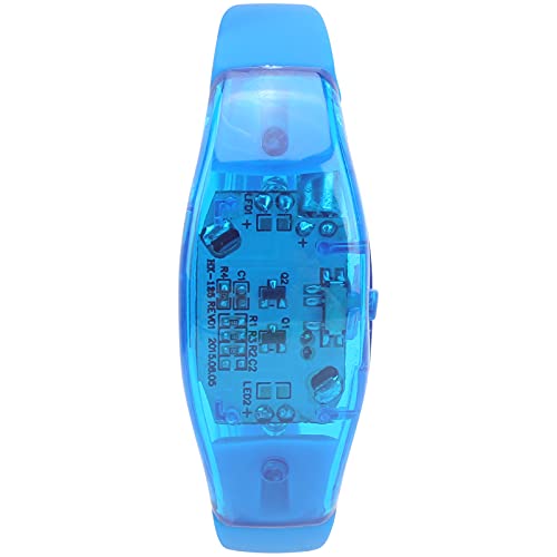 Sound Control LED-Armband für Nachtlauf, Silikon-Blinkarmband für Party (Blau) von Socobeta