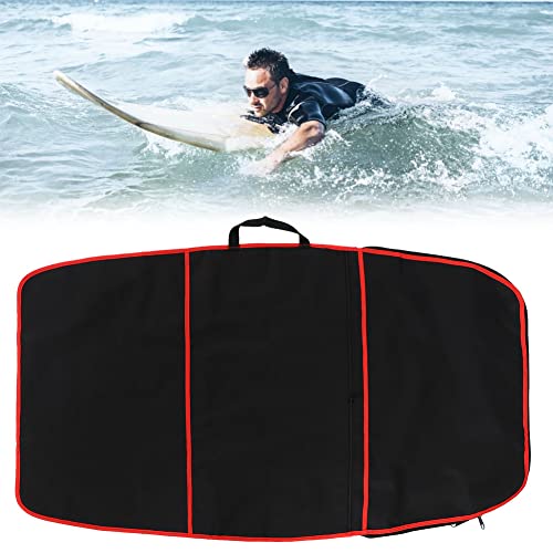Strapazierfähige Polyester-Surfbrett-Bodyboard-Abdeckung, Surf-Zubehör für Outdoor-Aktivitäten (schwarzer Stoff, rote Streifen) von Socobeta