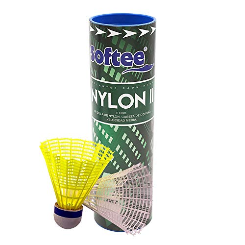 Softee Equipment Unisex-Adult Volantes Badminton Nylon Ii 6 Unidades, gelb, Einheitsgröße von Softee Equipment