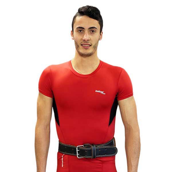 Softee Leather Weightlifting Belt Rot M von Softee