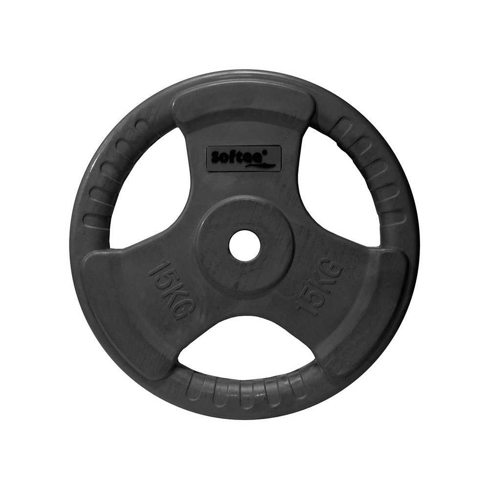 Softee Rubber Coated Weight Plate 15kg Schwarz 15 kg von Softee