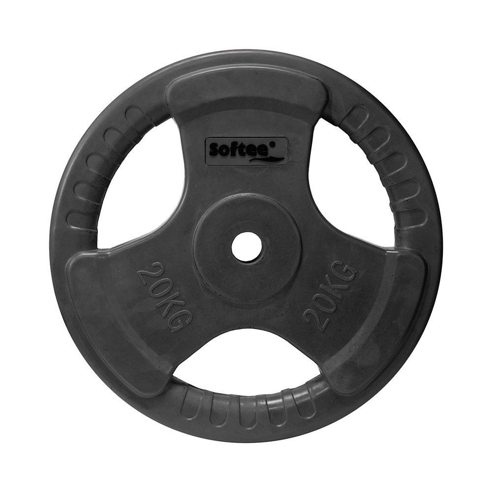 Softee Rubber Coated Weight Plate 20kg Schwarz 20 kg von Softee