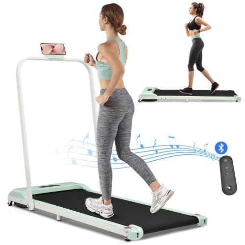 SogesHome Laufband für zuhause Treadmill Walking Pad Schreibtisch Fitness Trainingsgeräte 2 in 1 mit Fernbedienun 1-6 km/h LED-Display Bluetooth Lautsprecher von SogesHome
