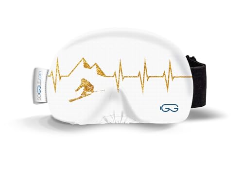 Soggle Skibrillen Schutz Überzug aus Mikrofaser (one Size), Farbe:Heartbeat Skier White/Gold von Soggle
