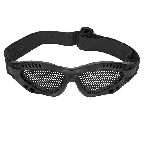 SolUptanisu Gitterbrille Airsoft, Schutzbrille aus Mesh, Militär, Metall, verstellbar, taktische Brille für Airsoft, mit Außenmaterial CS Schießgurt (schwarz) von SolUptanisu