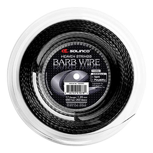 Solinco Barb Wire 200M Schwarz Tennis Saitenrolle 200m Monofil Schwarz 1,30 von Solinco