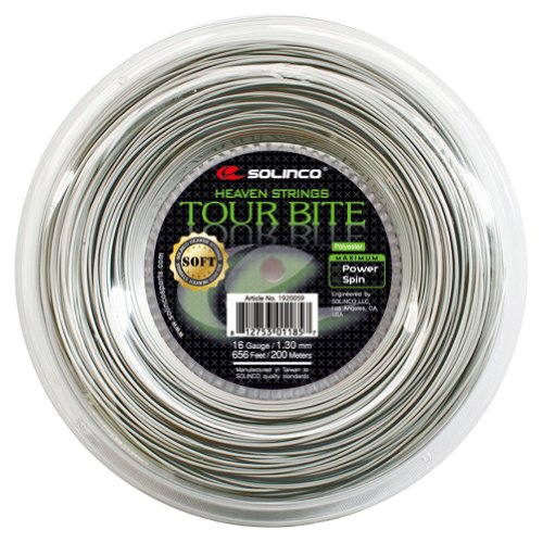 Solinco Tour Bite Soft 200 m Silber Tennis Spule Seil 200 m Monofilament Silber 1,30 von Solinco