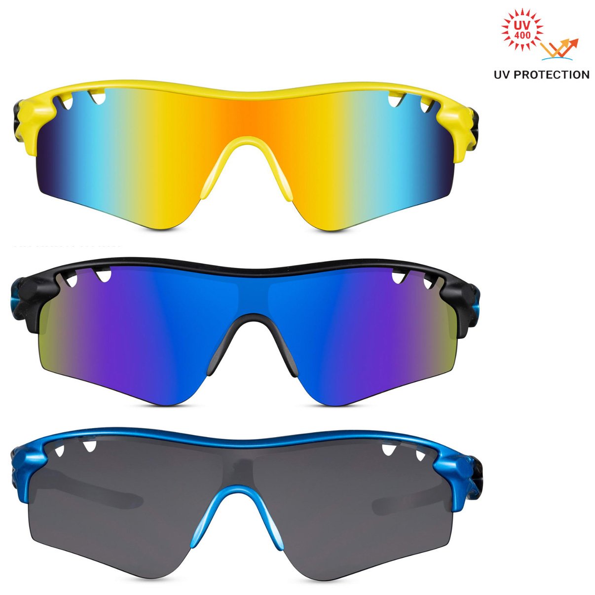 Funktionelle Rad- Laufsport- Sonnenbrille Mod. Hive_NDL_501X - Cat.3 - UV400 Gläser von Solo-Solis