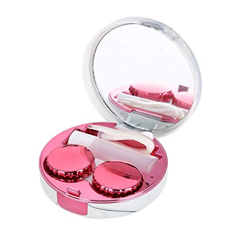 Sonew Kontaktlinsenbehälter, Kontaktlinsen Behältnis, Eintauchlinsenbehälter Tragbarer Kunststoff Marmormuster Augenpflege Kit Behälter(Pink) von Sonew